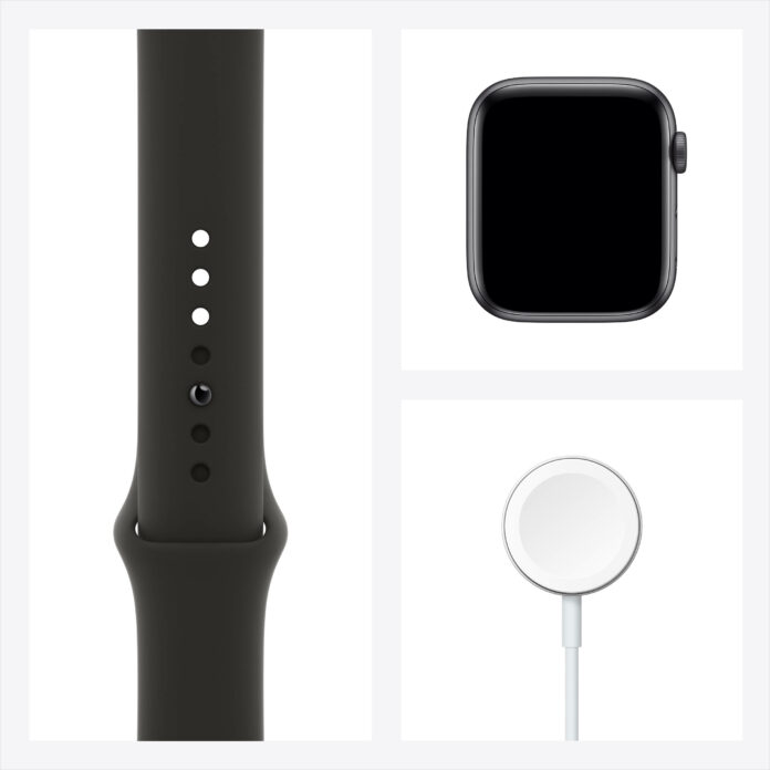 Apple Watch SE 44mm (GPS) - Viền nhôm dây cao su (Black)