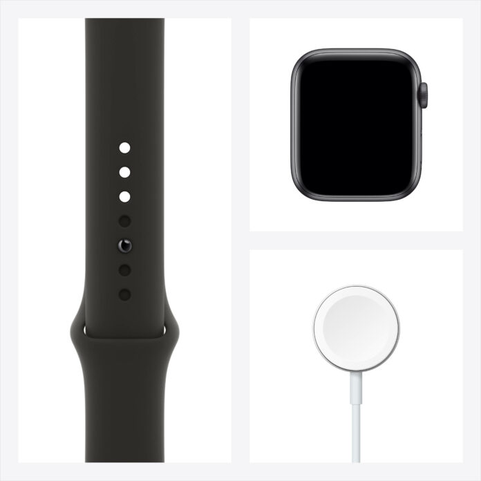 Apple Watch Series 6 44mm (GPS) - Viền nhôm dây cao su (Black)