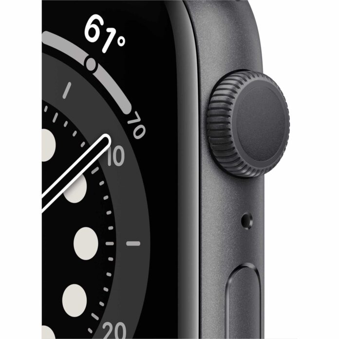 Apple Watch Series 6 44mm (GPS) - Viền nhôm dây cao su (Black)