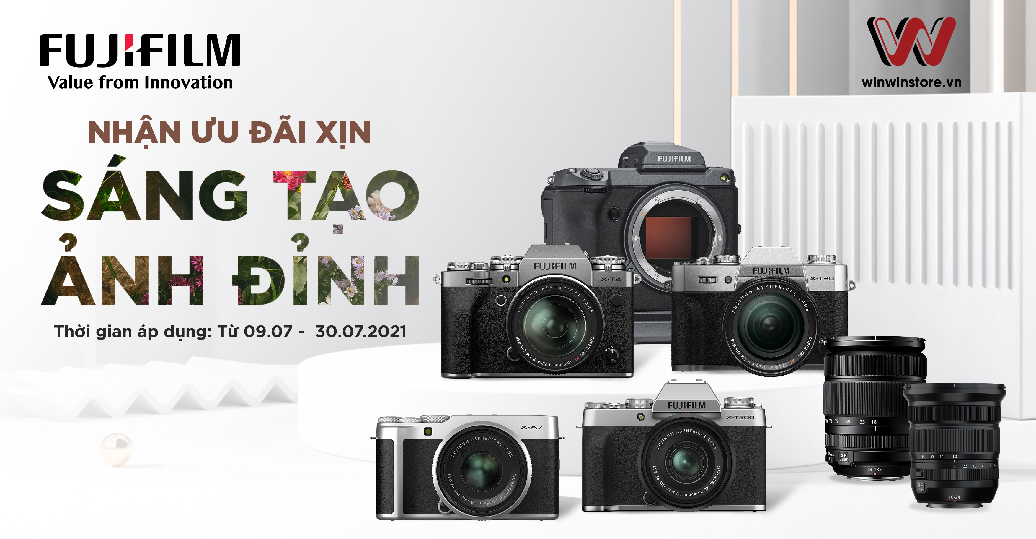 Ưu đãi tháng 7, SÁNG TẠO ẢNH ĐỈNH cùng Fujifilm tại WinWinStore