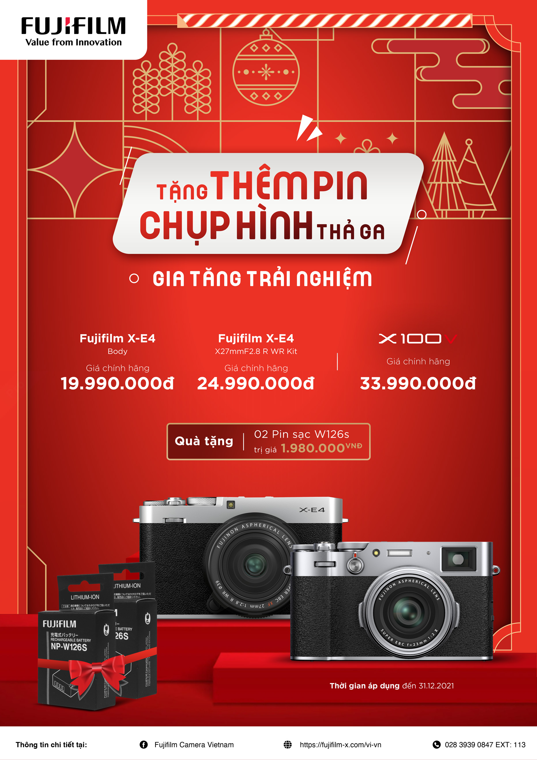 Ưu đãi tháng 12 cùng Fujifilm, giảm giá máy ảnh cùng combo sẵn sàng chào đón dịp lễ Giáng Sinh