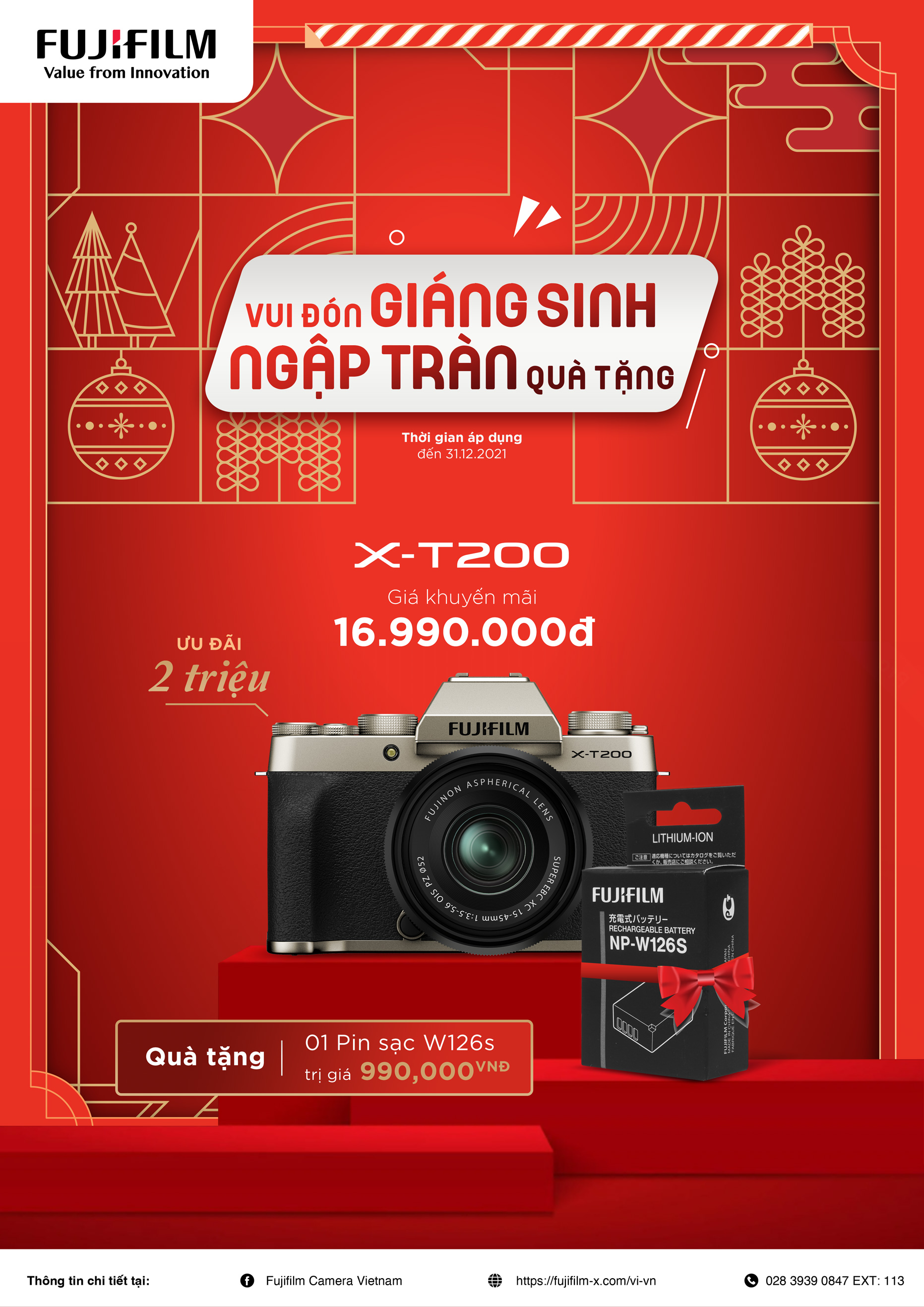 Ưu đãi tháng 12 cùng Fujifilm, giảm giá máy ảnh cùng combo sẵn sàng chào đón dịp lễ Giáng Sinh