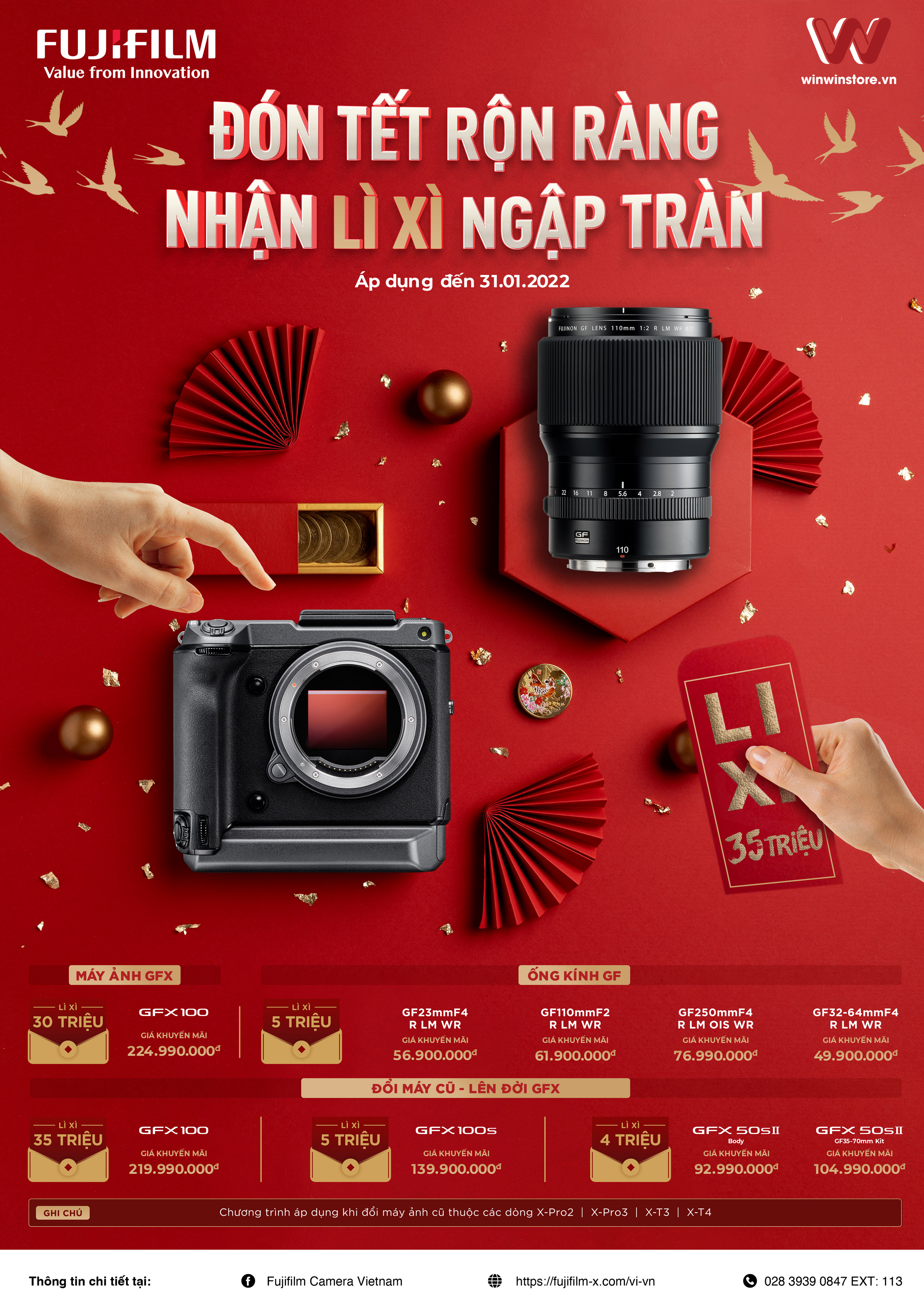 ĐÓN TẾT RỘN RÀNG, NHẬN LÌ XÌ NGẬP TRÀN với khuyến mãi tháng 1 cùng Fujifilm