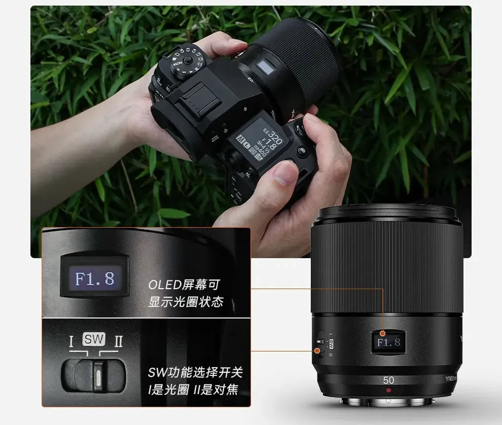 Yongnuo ra mắt ống kính YN50mm F1.8X DA DSM Pro cho Fujifilm X, có hỗ trợ lấy nét tự động và màn hình OLED nhỏ trên thân