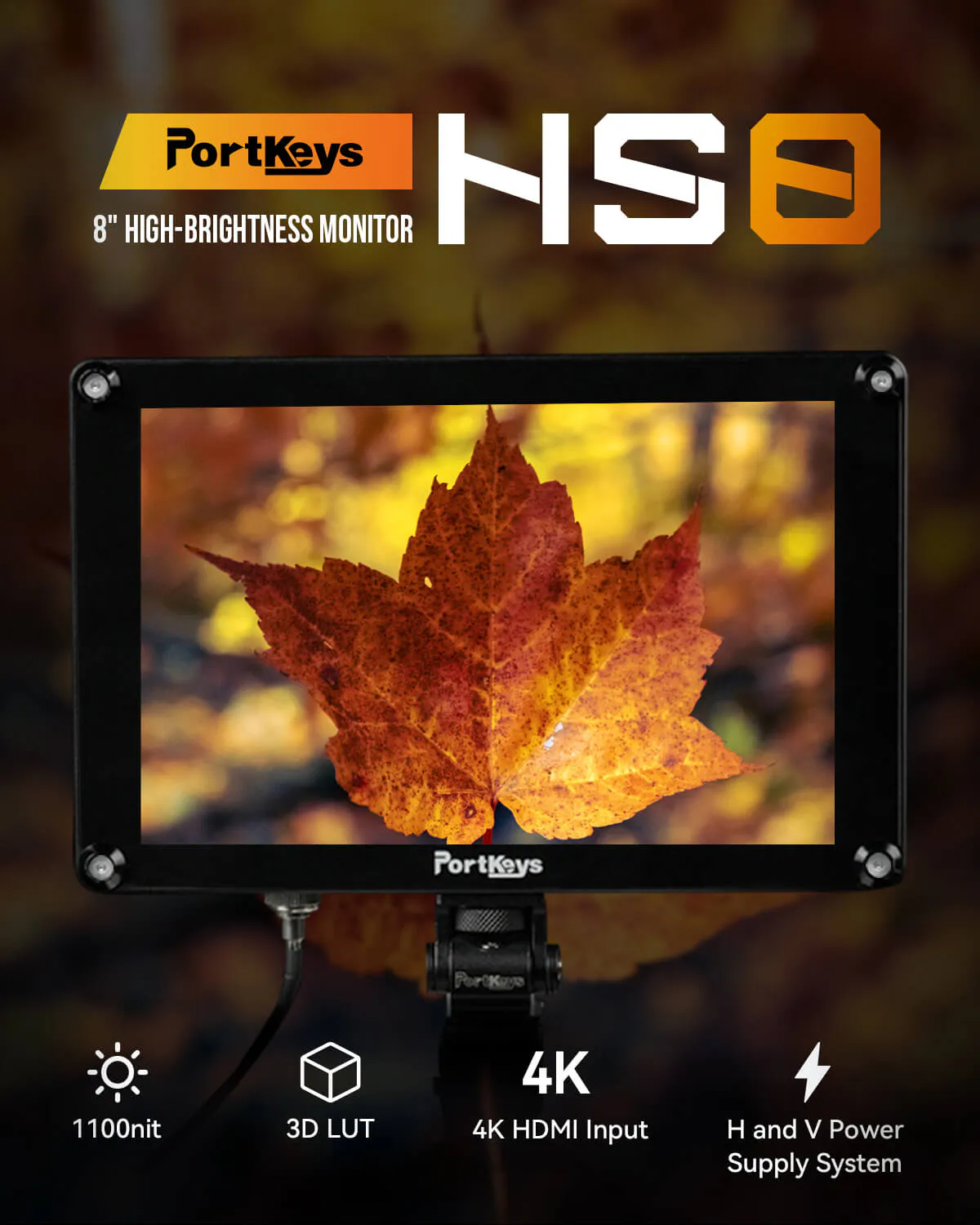 Màn hình Portkeys HS8 hỗ trợ LUT và SDI/HDMI